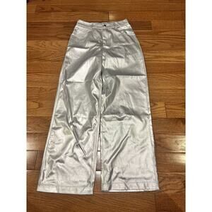 New Revolve Lovers Commense Silver Metallic Pants XS Party Rave